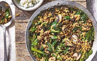 Mushroom-and-feta-risotto -recipe for one
