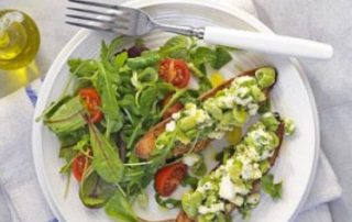 Broad bean feta cheese toasts recipe for one