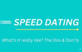 SPEED DATING HEADER TEXT ON BLUE BACKGROUND